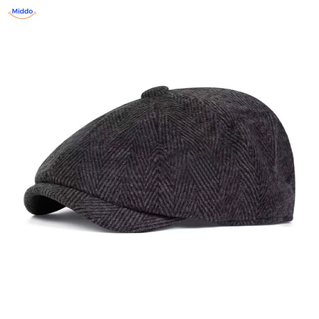 Heritage Eight flat cap, Zwart