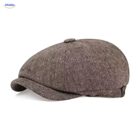 Heritage Eight flat cap, Kleine ruit khaki