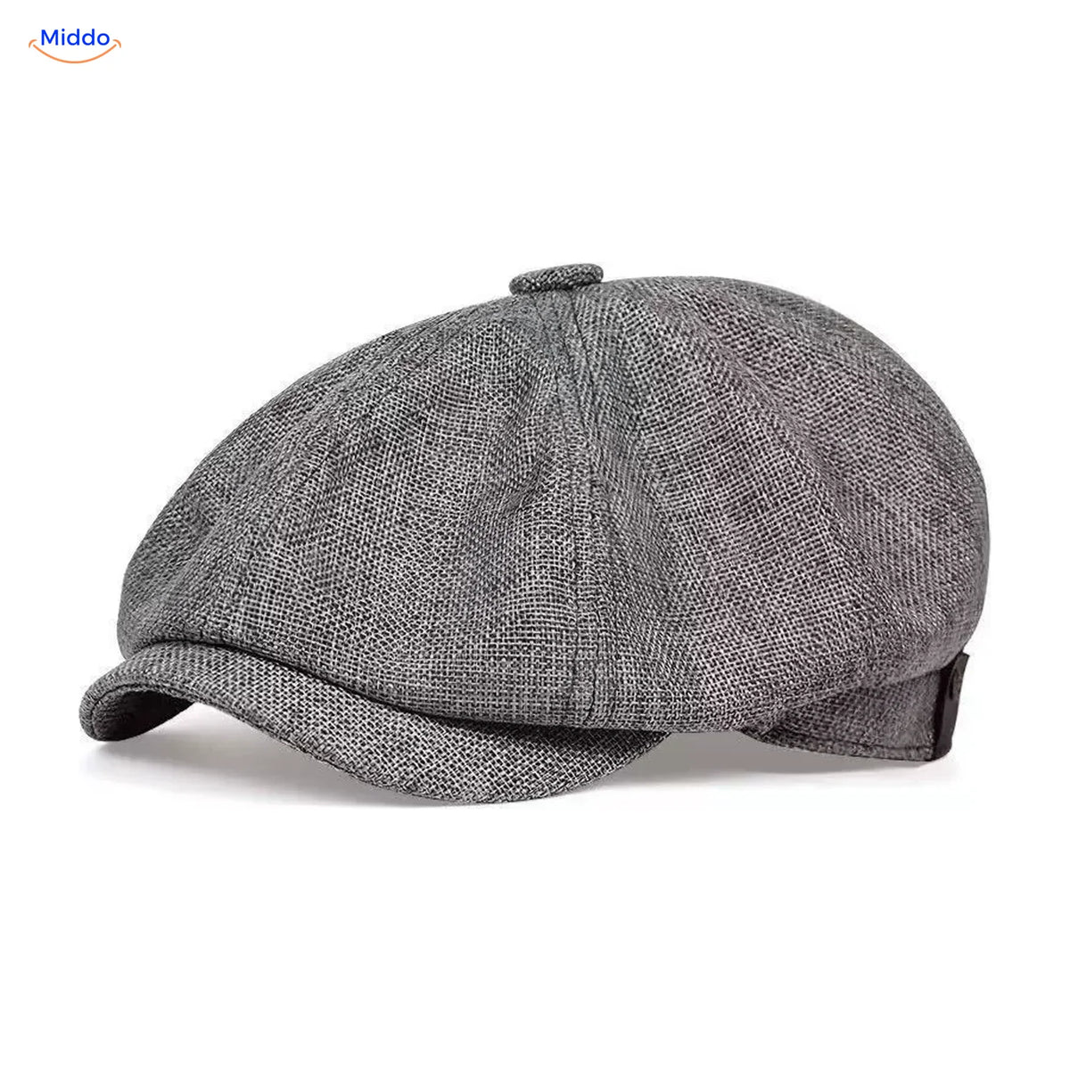 Heritage Eight flat cap, Linnen donkergrijs