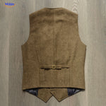 herringlux vest achterkant bruin wol www.middo.nl