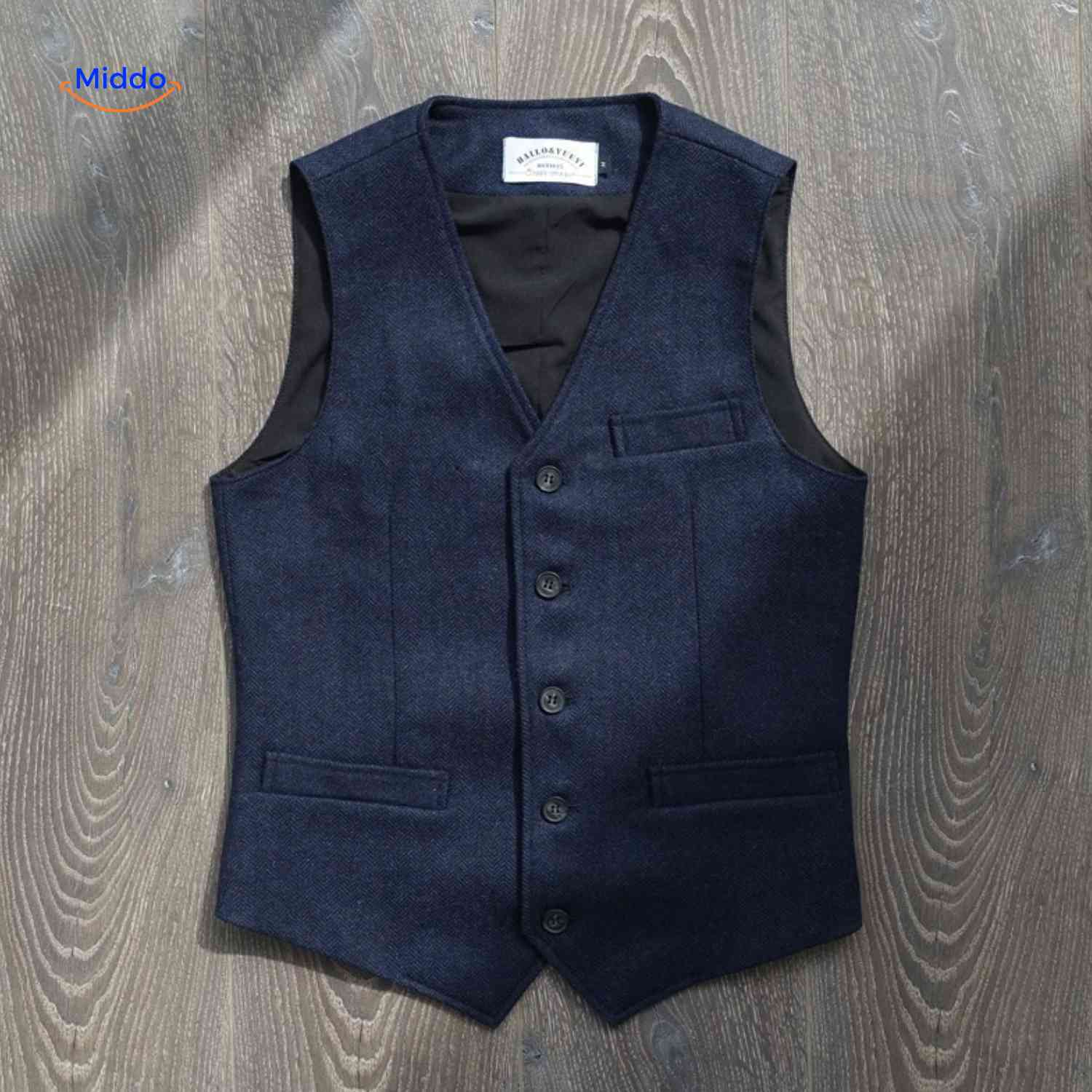 herringlux vest blauw voorzijdewww.middo.nl