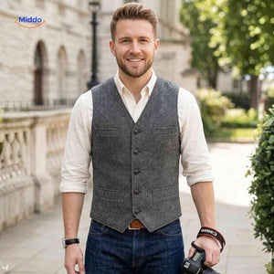 herringlux vest heren gilet smart casual www.middo.nl