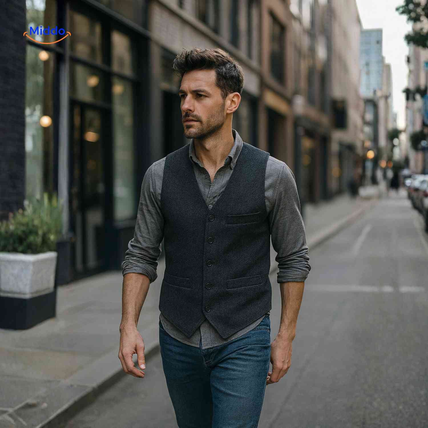 herringlux vest heren grijs buitenwww.middo.nl