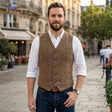 herringlux vest heren tweed gilet casual www.middo.nl