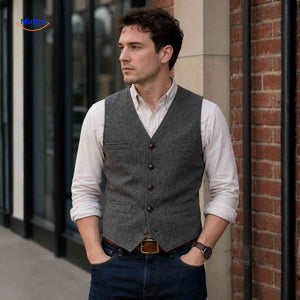 herringlux vest heren wollen gilet casual www.middo.nl