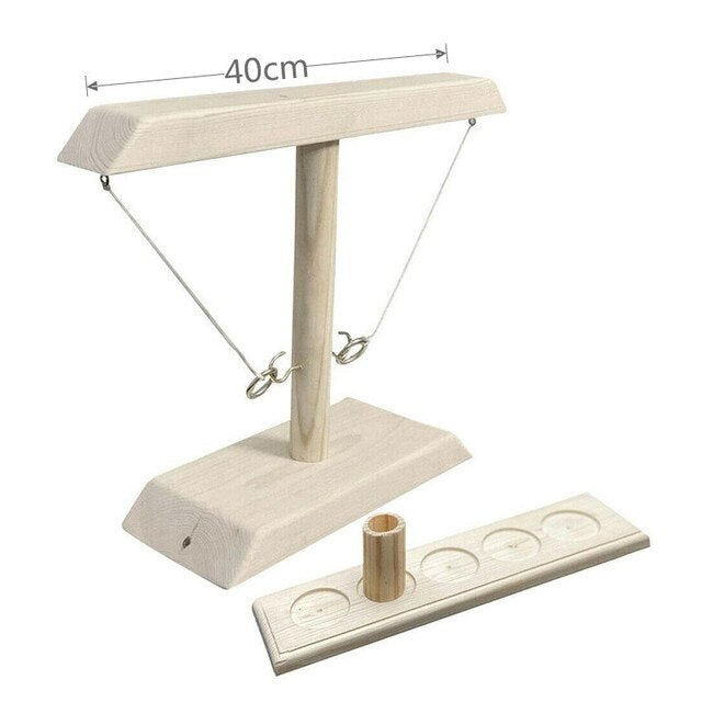 Houten Ring Toss Drinkspel 40cm witte kleur
