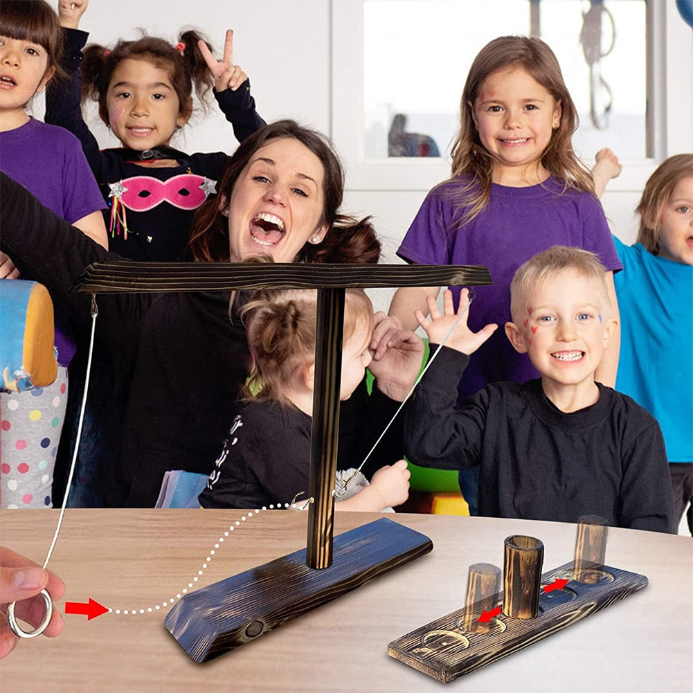 Kinderen spelen houten Ring Toss Drinkspel