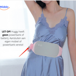 Waarschuwing dat Huggy verwarmingskussen externe voeding nodig heeft.