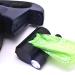 intrekbare lijn met afvalzakdispenser close up