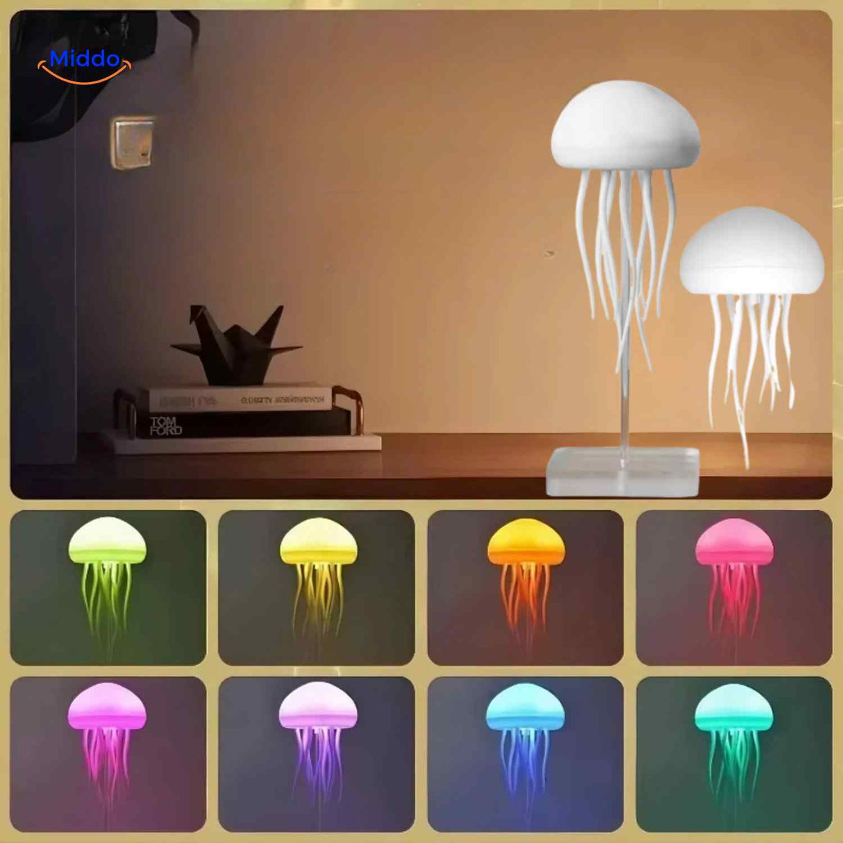 jellyglow lamp bureau decoratieve kwal lamp met meerkleurige verlichting www.middo.nl