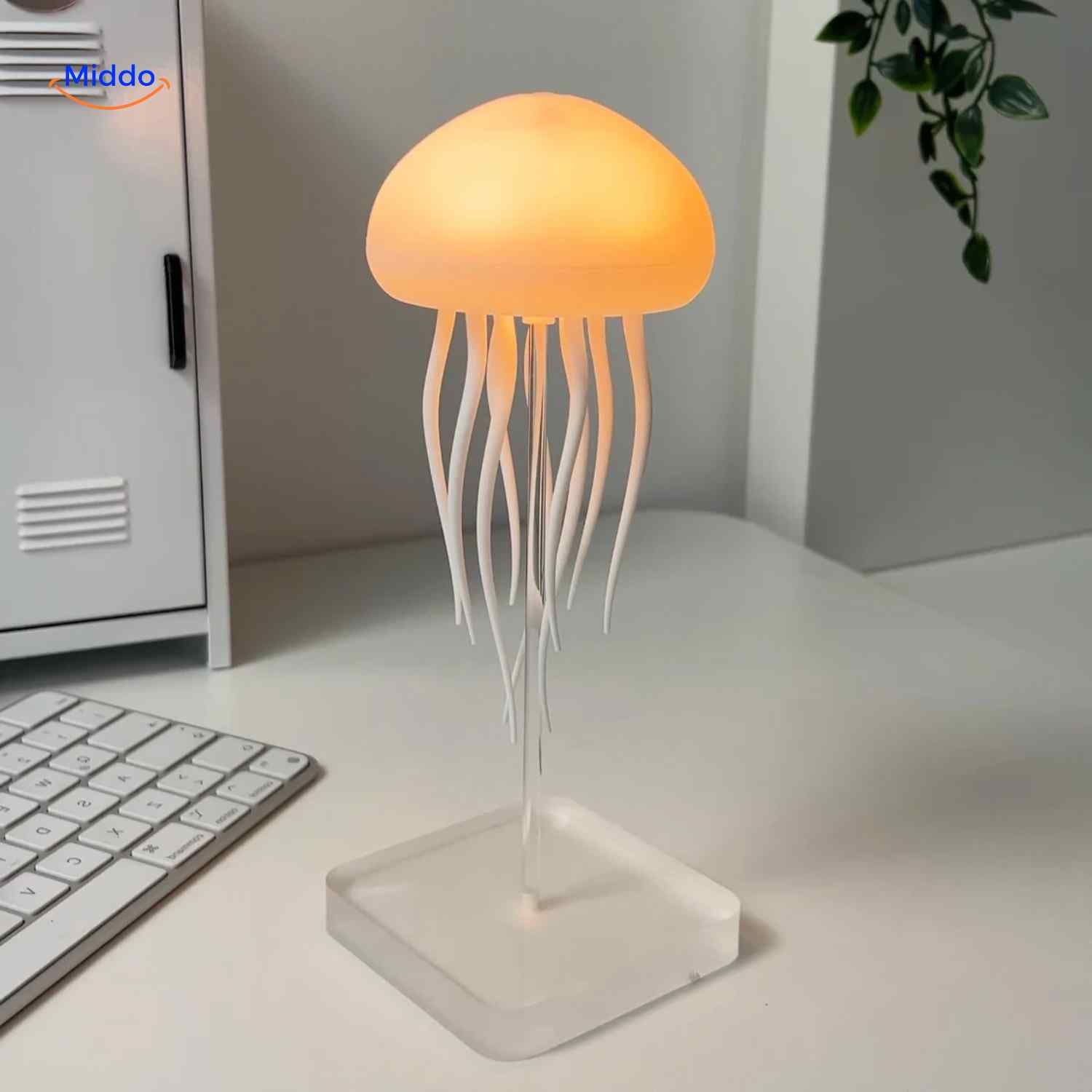 jellyglow lamp warme oranje kwalvormige led tafellamp www.middo.nl