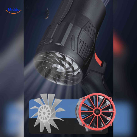 jetstorm blower dual ventilatorbladen krachtige luchtstroom output www.middo.nl