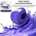 Blauwe KaakMaster Pro kaaktrainer van siliconen materiaal voor gezichtsversteviging.