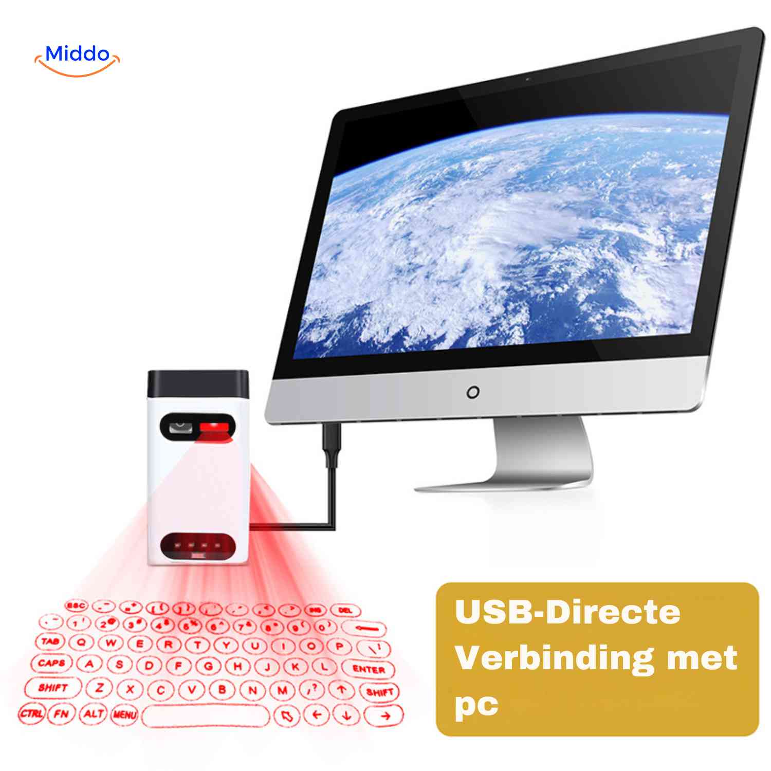 keybeam toetsenbord usb directe projectie met pc www.middo.nl
