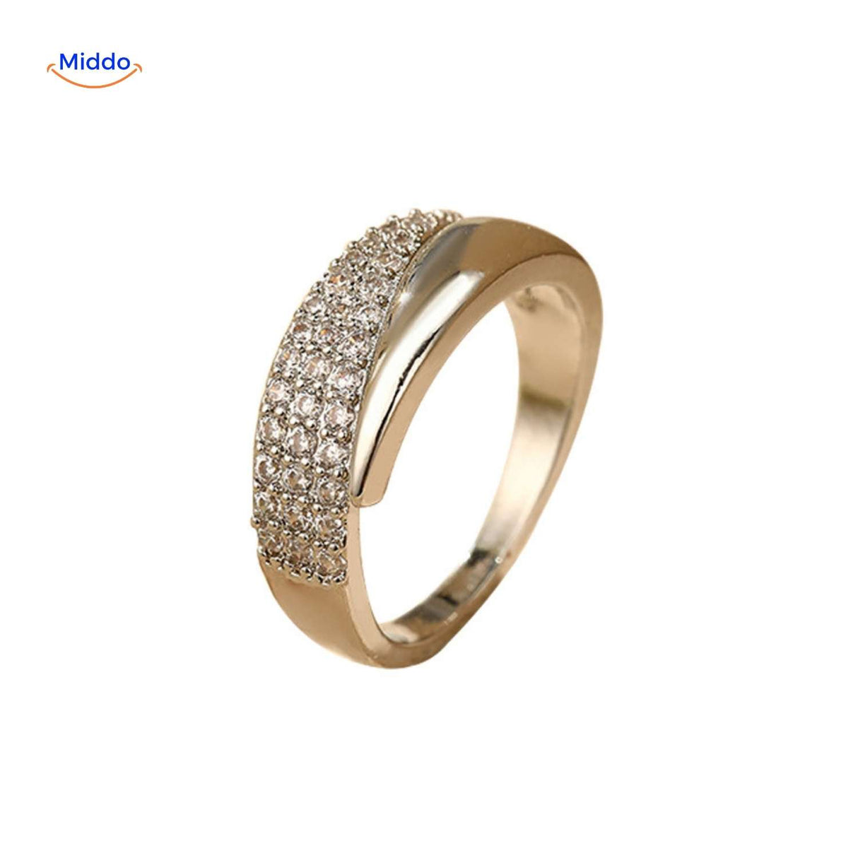 klassieke ring met strass steentjes vrijstaand www.middo.nl