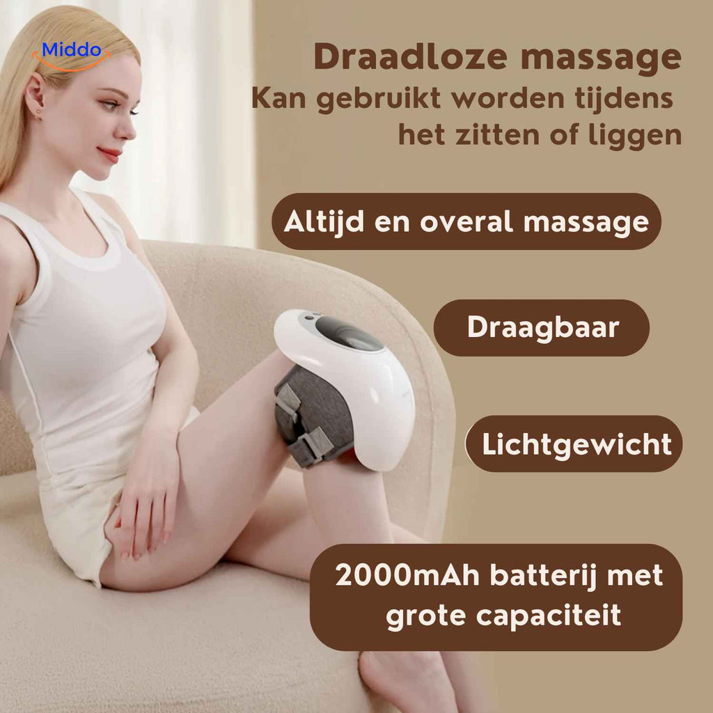kneetherma massager draagbare en lichtgewicht knie massager www.middo.nl