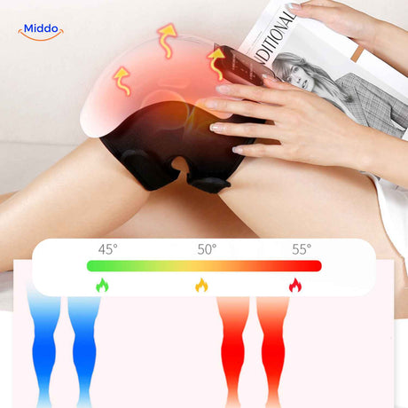 kneetherma massager vibrerende knie massage met compressie www.middo.nl