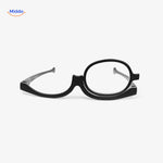 loopex bril vooraanzicht van zwart eenzijdig make up brilletje www.middo.nl