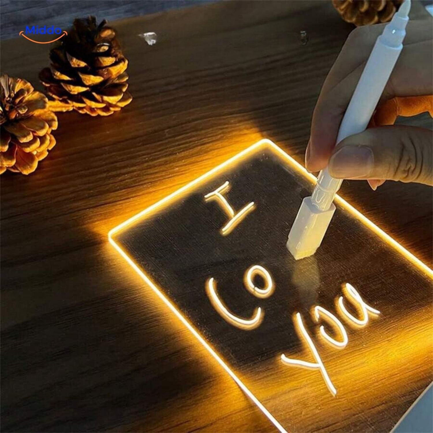 luminote bureau lamp tekstschrijven op verlicht paneel middo.nl