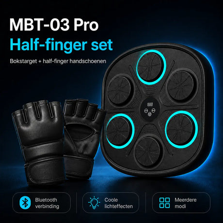 MBT-03 Pro bokstarget met volwassen half-finger bokshandschoenen voor interactieve bokstraining thuis