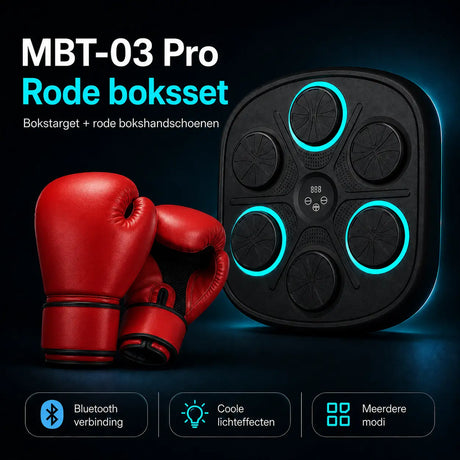 MBT-03 Pro bokstarget met rode volwassen bokshandschoenen voor reflextraining en conditietraining