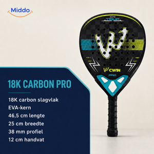 ApexTour padelracket: overzicht van het racket en de afmetingen.