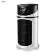 BreezeMist USB-tafelventilator met verneveling: wit-zwart model op witte achtergrond.