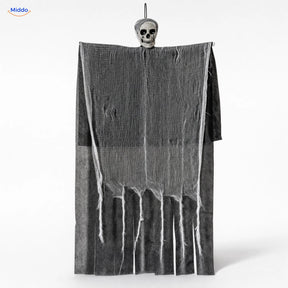 HauntCraft hangend Halloween-spook: groot grijs model op witte achtergrond.