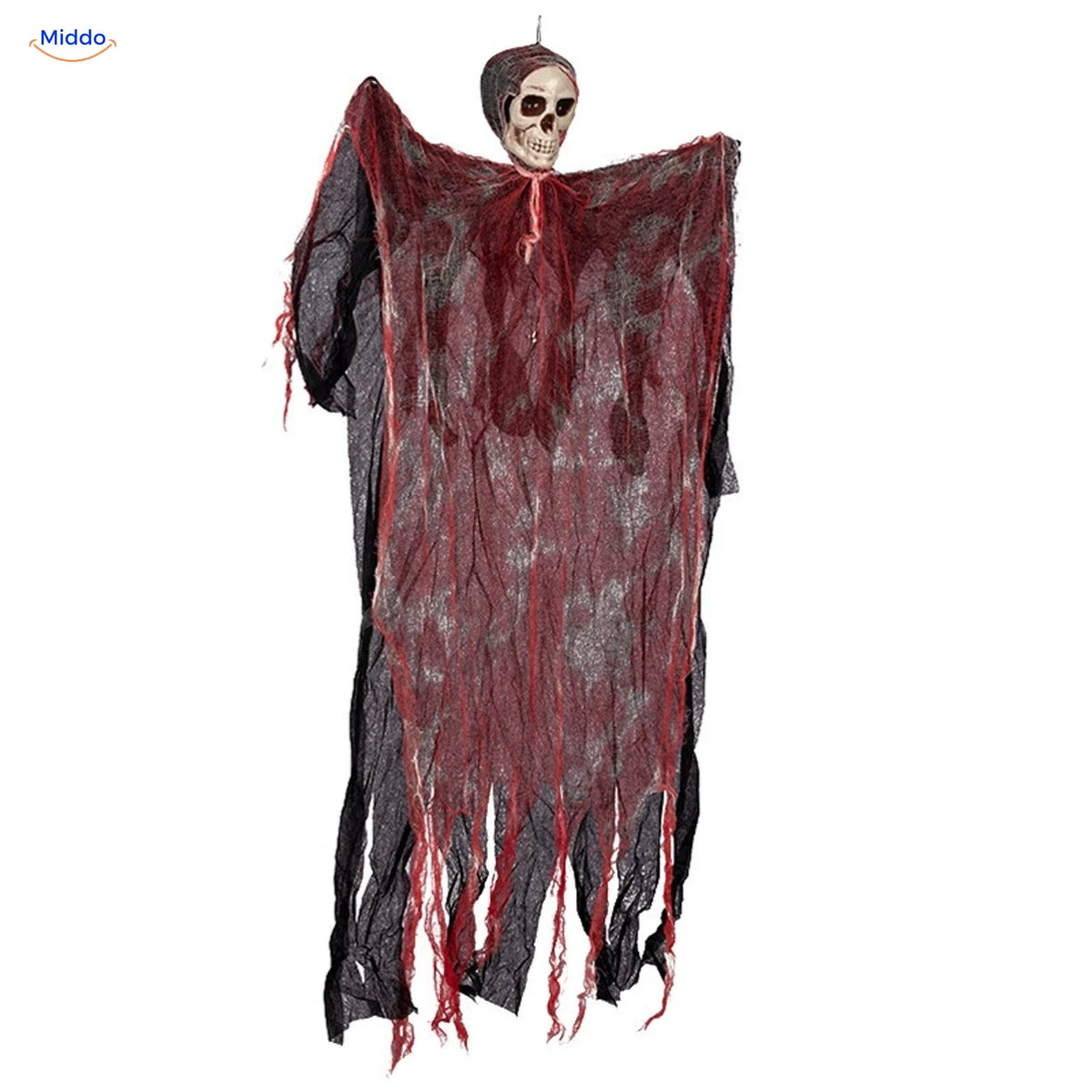HauntCraft hangend Halloween-spook: groot model met rode bloedprint op witte achtergrond.