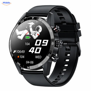 LIGE smartwatch: zwart model met siliconen band.