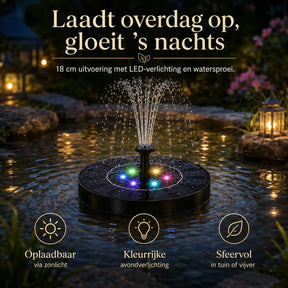 Middo Solar Oasis 18 cm zonnefontein met LED-verlichting voor sfeer in de avond