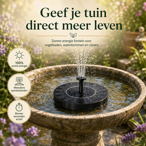 Milieuvriendelijke fontein voor bakken en vijvers met onze Solar Oasis™