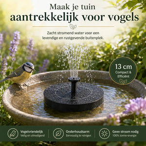 Middo Solar Oasis zonne-energie fontein maakt je tuin aantrekkelijker voor vogels