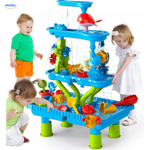 SplashPlay water- en zandspeelgoed: kinderen spelen samen rond een watertafel.