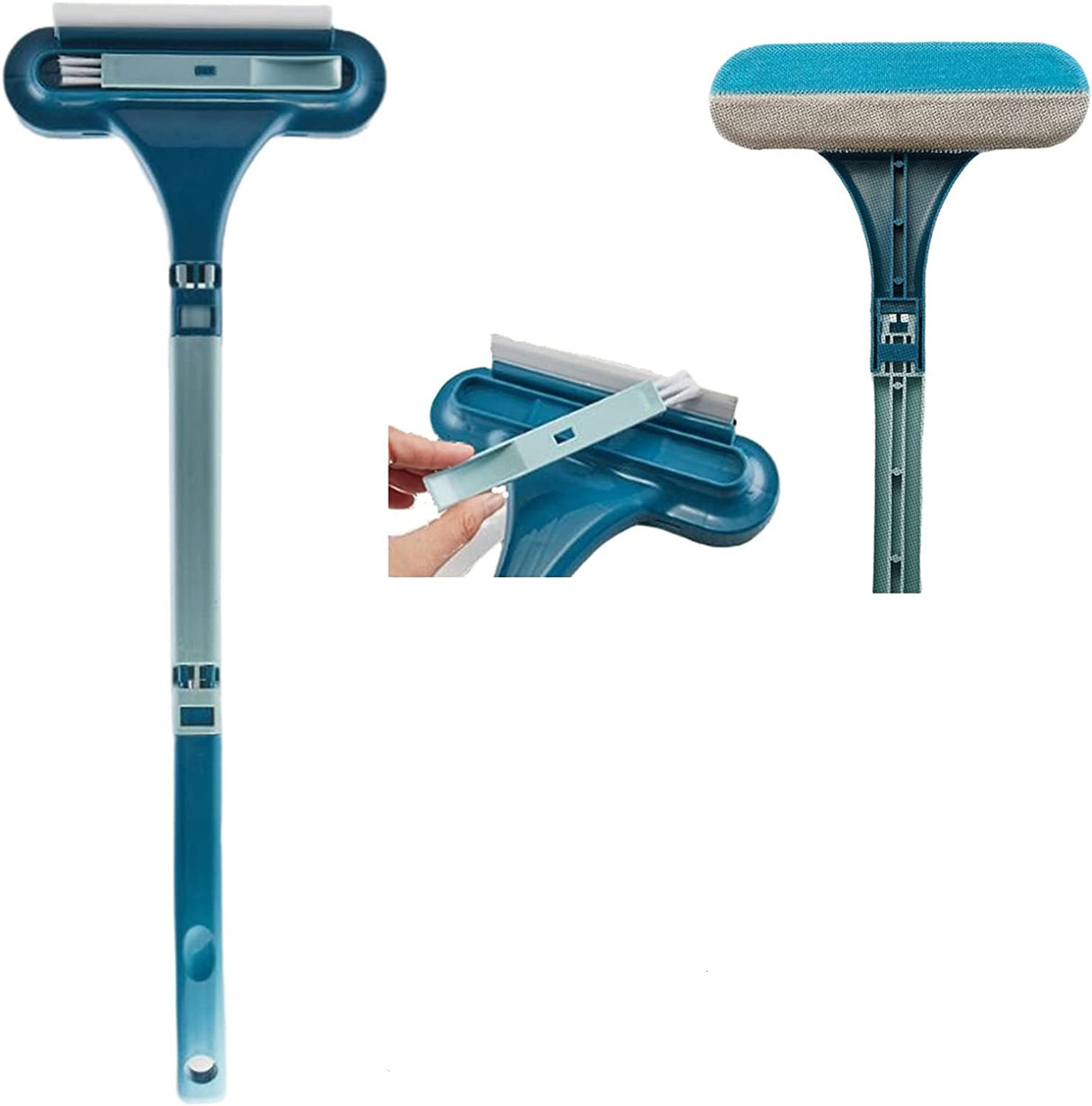MultiBrush stofborstel met afneembare borstelkop en blauwe handgreep