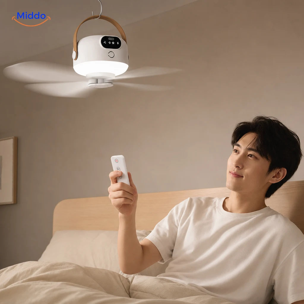 Night Breeze Fan met stekker en Type-C-kabel zonder accu
