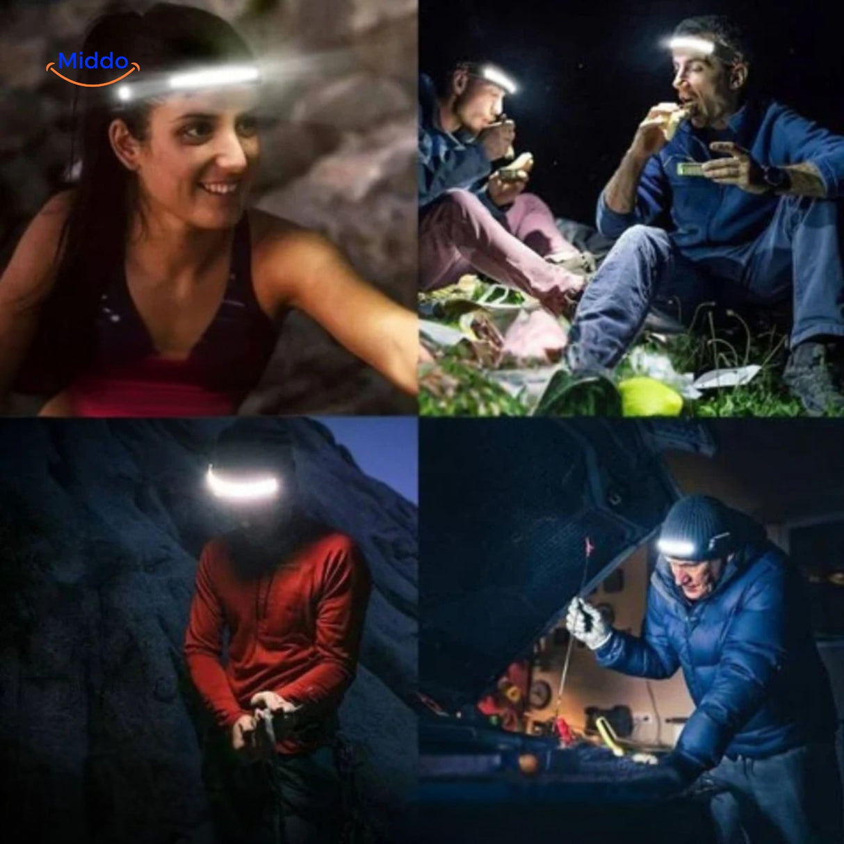 nightray hoofdlamp handsfree licht voor buitenactiviteiten www.middo.nl