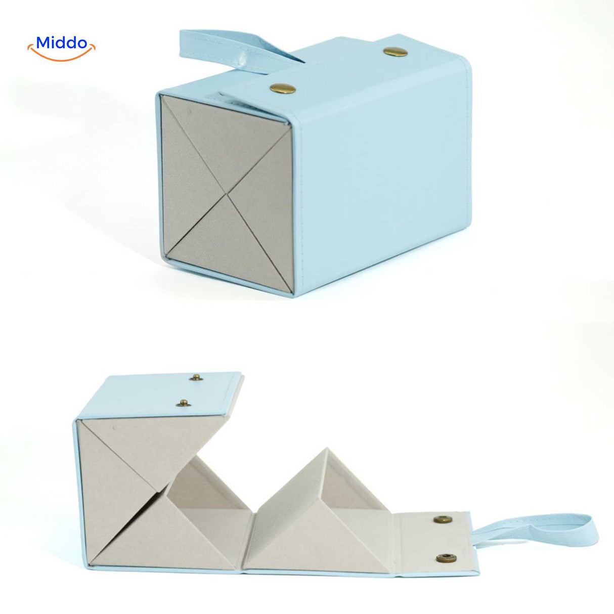 optigarde brillenkoker blauw 4 vaks compacte opbergcase www.middo.nl