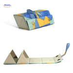 optigarde brillenkoker blauw geometrisch 2 vaks vouwbare etui www.middo.nl