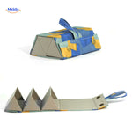 optigarde brillenkoker blauw geometrisch 3 vaks opvouwbare reisetui www.middo.nl