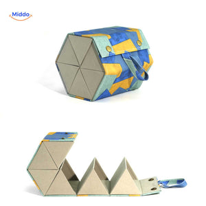 optigarde brillenkoker blauw geometrisch 6 vaks multivakken opbergdoos www.middo.nl