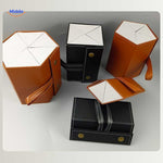 optigarde brillenkoker caramel en zwart collectie met vakverdeling www.middo.nl