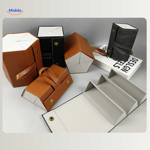 optigarde brillenkoker collectie caramel en zwart vouwmodellen overzicht www.middo.nl