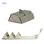 optigarde brillenkoker houtnerf grijs 3 vaks opvouwbare etui www.middo.nl