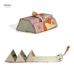 optigarde brillenkoker roze bloemen 3 vaks vouwbare reisetui www.middo.nl