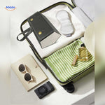 optigarde brillenkoker zwart 2 vaks reisvriendelijk in koffer www.middo.nl