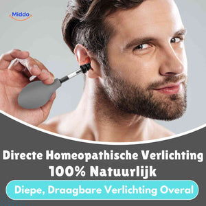 otorelief oordrukapparaat directe homeopathische verlichting www.middo.nl