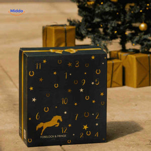 paarden adventskalender doos met 24 vakjes www.middo.nl
