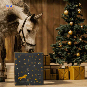 paarden adventskalender met paard en kerstboom www.middo.nl