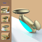 penguino kraan goud modern waterbesparende luxe badkamerkraan www.middo.nl